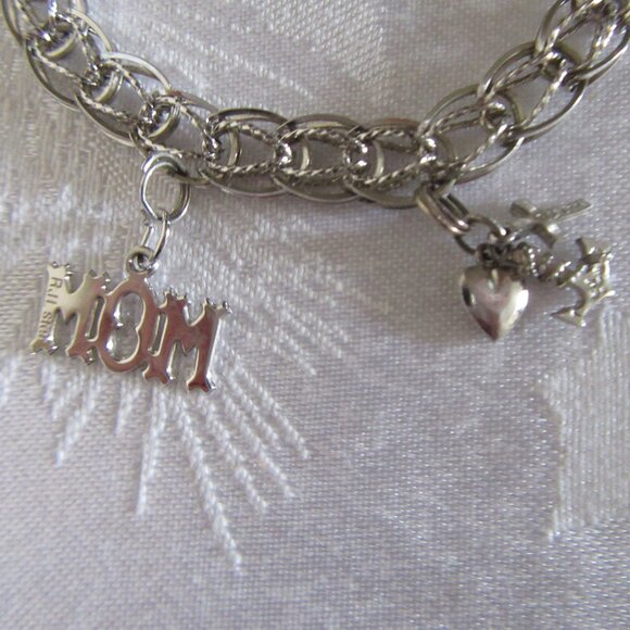 Vintage Sterling Silver Charm Bracelet DS  "Mother" - Picture 6 of 12